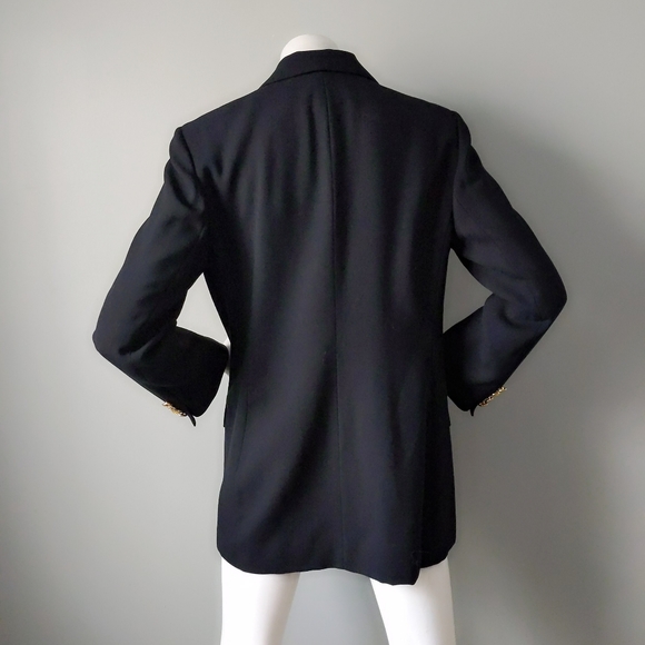 Vtg Ralph Lauren Black Gold Crest Bullion Blazer 8 - Picture 6 of 7